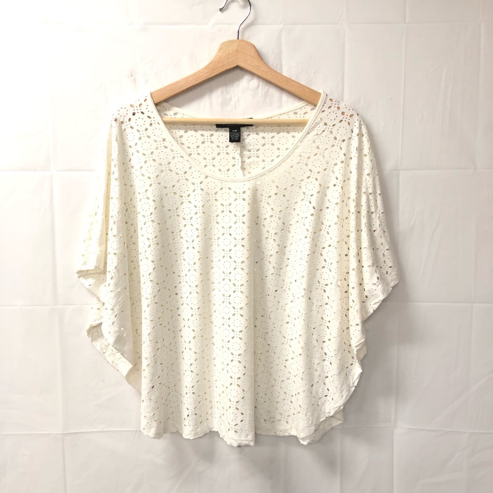 David Kahn jeanswear White Dolman boho top